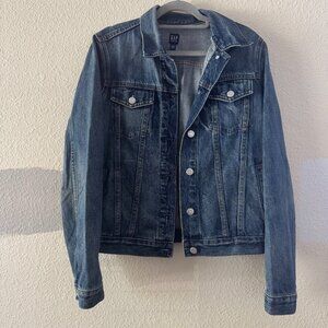 Gap Denim Jacket Blue Medium Icon Saddle Blue Women